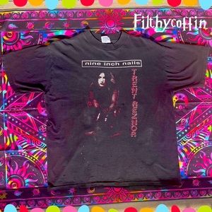 Vintage original RARE 1990s 90s Trent Reznor Nine Inch Nails T-shirt Rammstein
